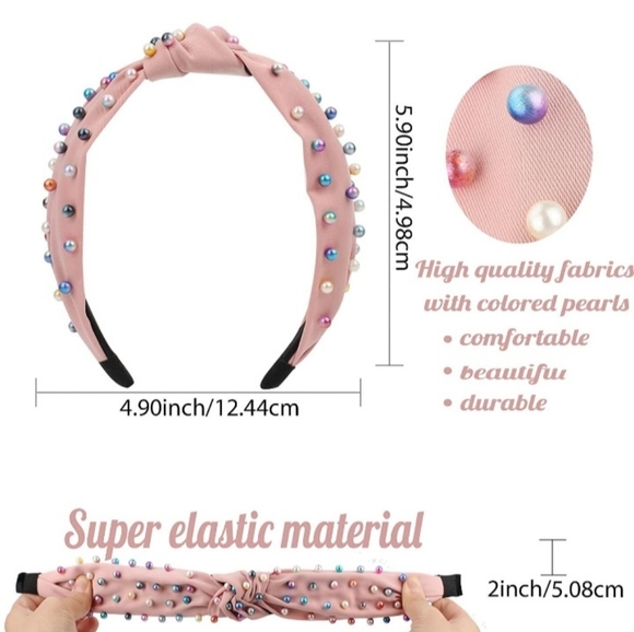 Pearl Embellished HeadBand Grey - Picture 7 of 11